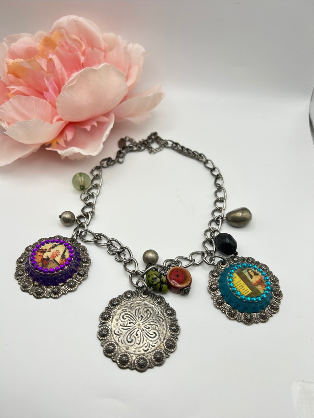 You and I Chunky Boho Western Charm Statement Necklace
